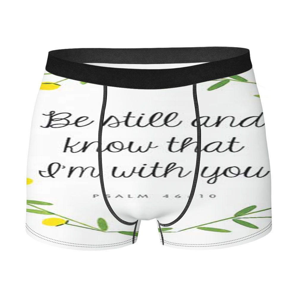 Bible Verse Be Still Men'S Boxer Briefs