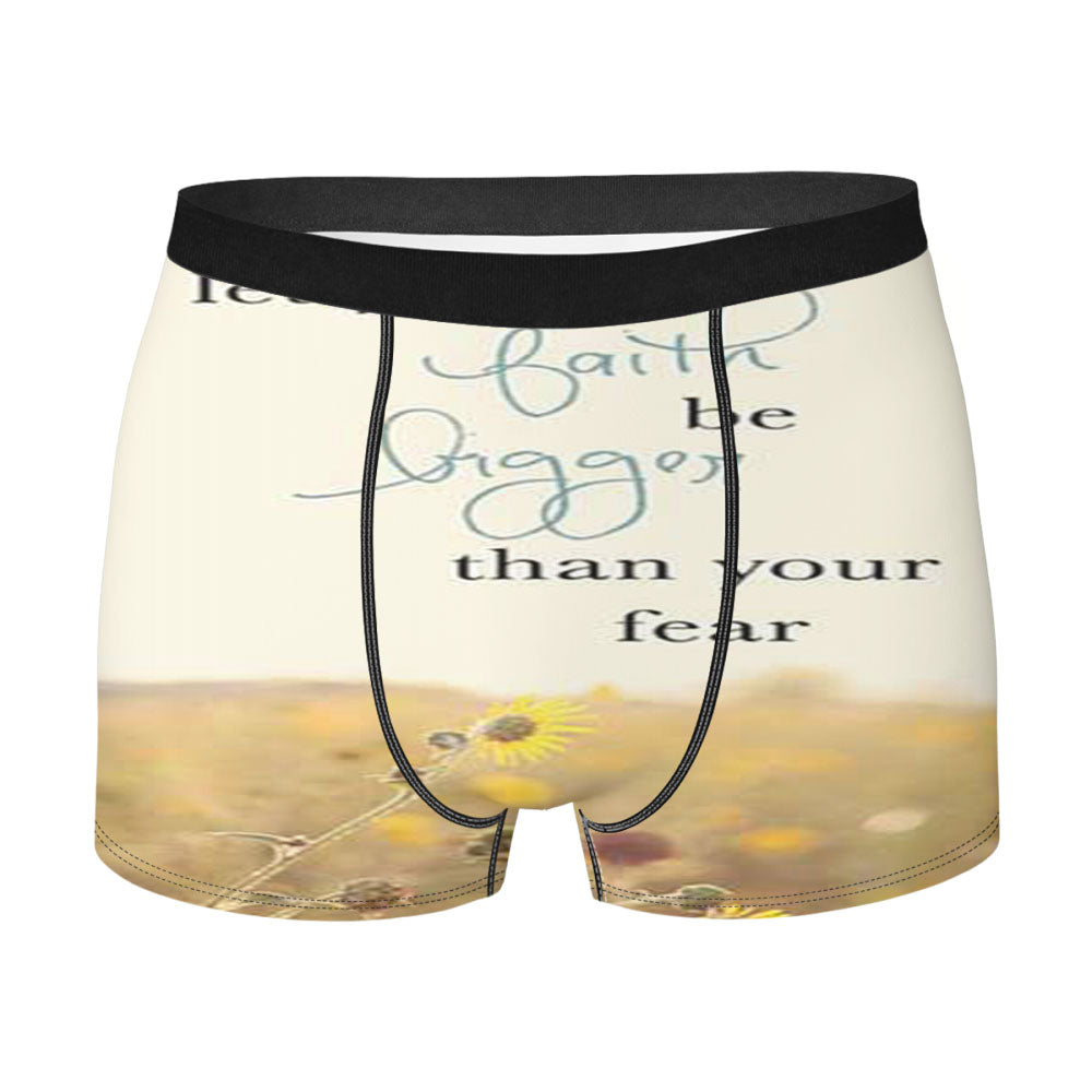 Bible Verse Bigger Than Your Fear Men'S Boxer Briefs