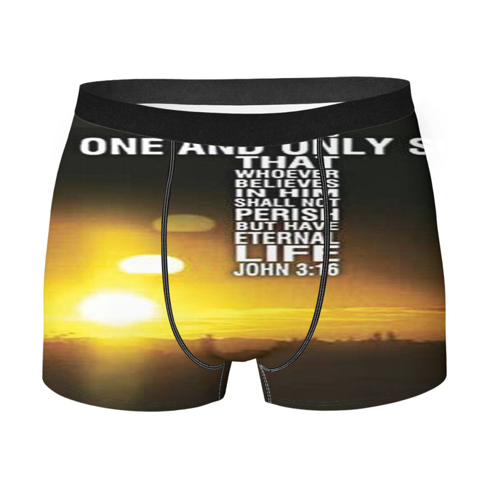 Bible Verse John 3 16 Cross Men'S Boxer Briefs