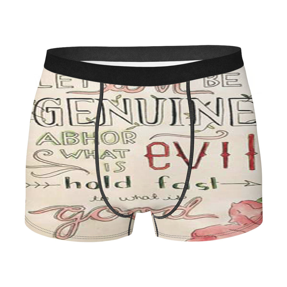 Bible Verse Let Love Be Genuine Men'S Boxer Briefs