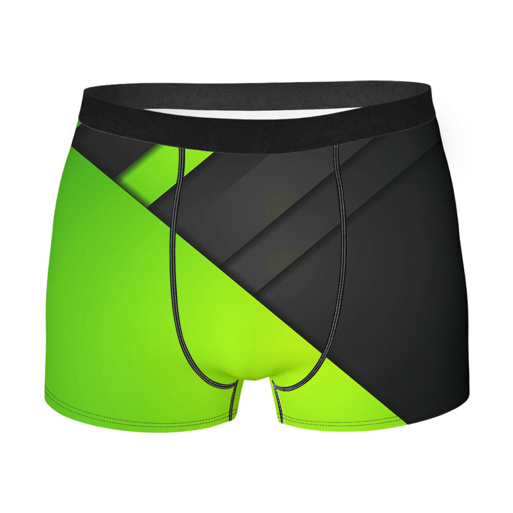 Black And Green Design Men'S Boxer Briefs