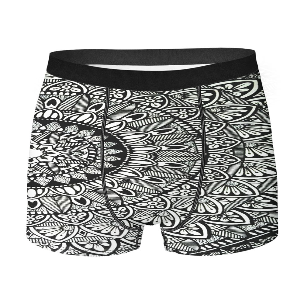 Black And White Hot Mandala Twilight Men'S Boxer Briefs