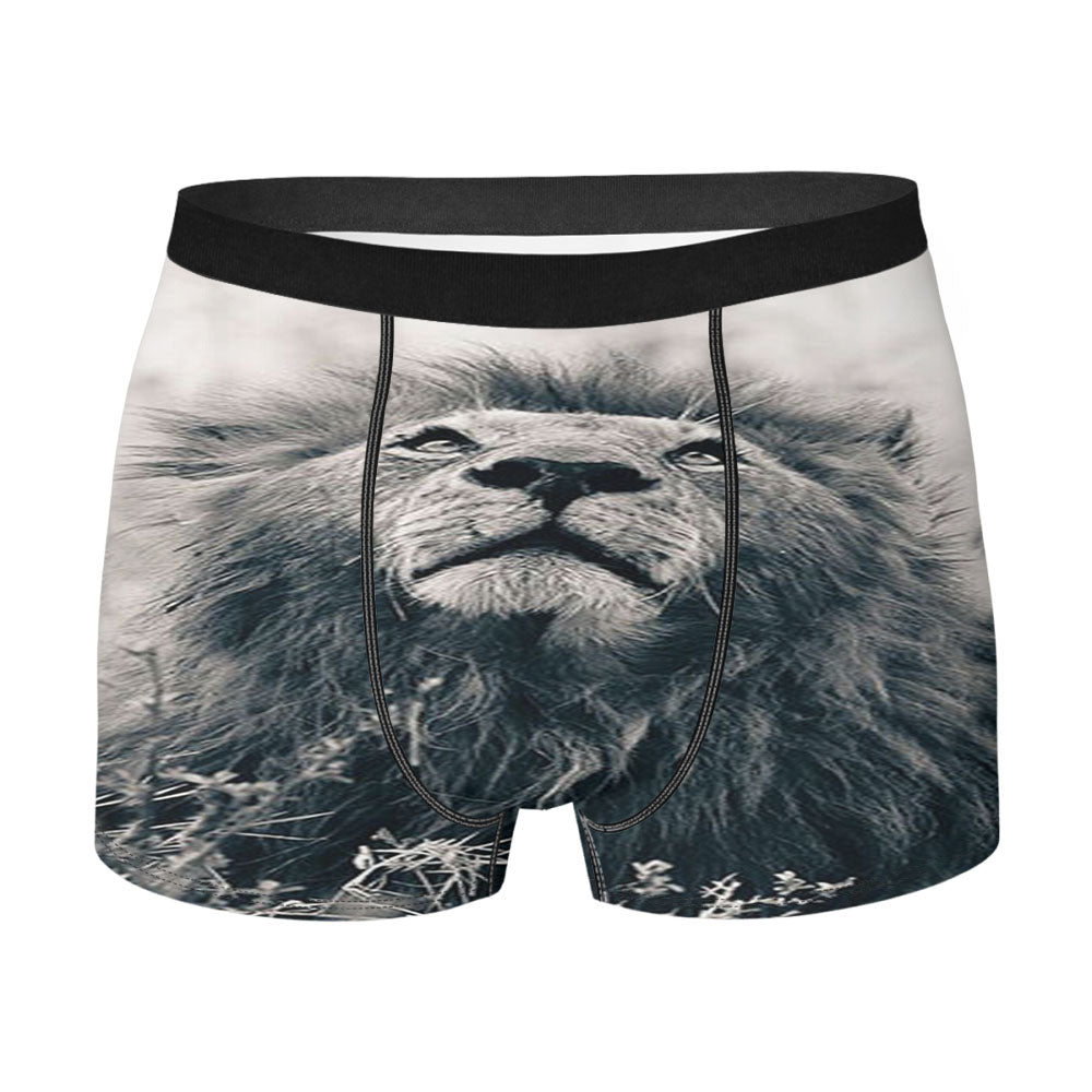 Black And White Lion Men'S Boxer Briefs