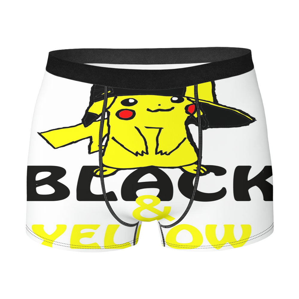 Black And Yellow Pika-Pika Men'S Boxer Briefs