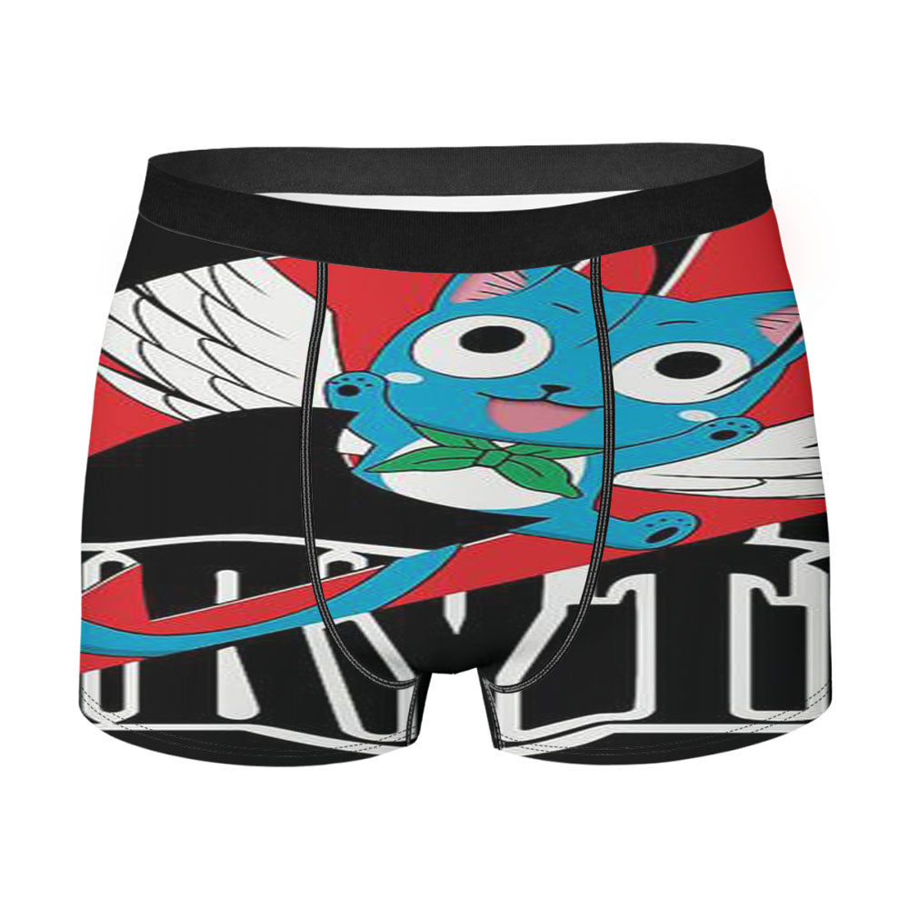 Black Fairy Tail And Red Happy Logo Men'S Boxer Briefs
