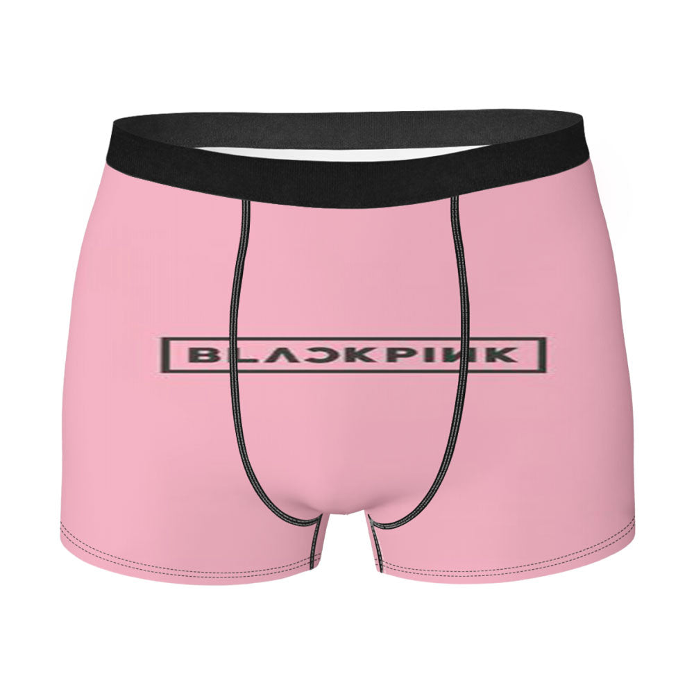 Black Pink Square Two Men'S Boxer Briefs