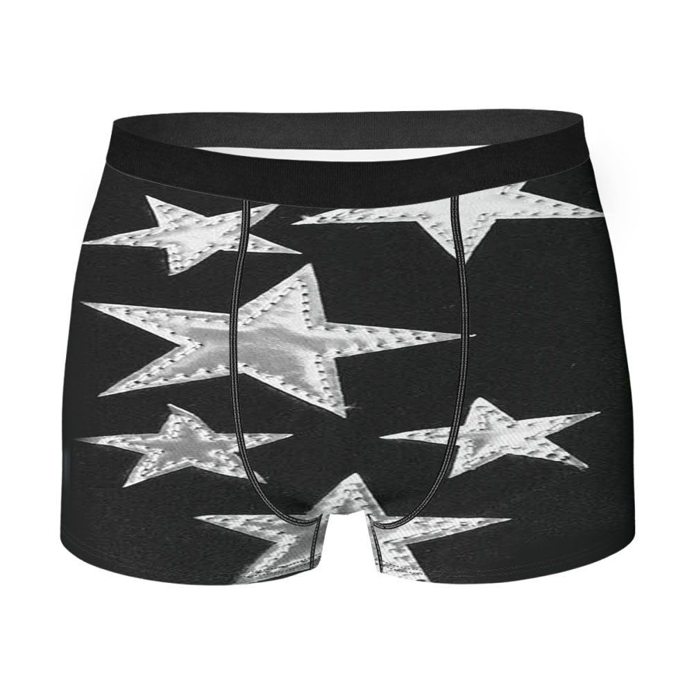 Black Velvet Silver Star Men'S Boxer Briefs