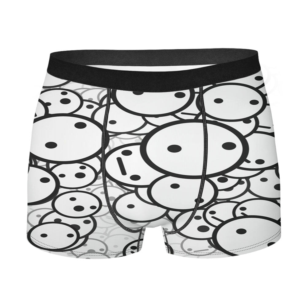 Black White Emoticons Men'S Boxer Briefs