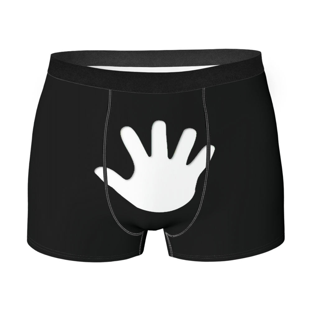 Black White Hand Men'S Boxer Briefs