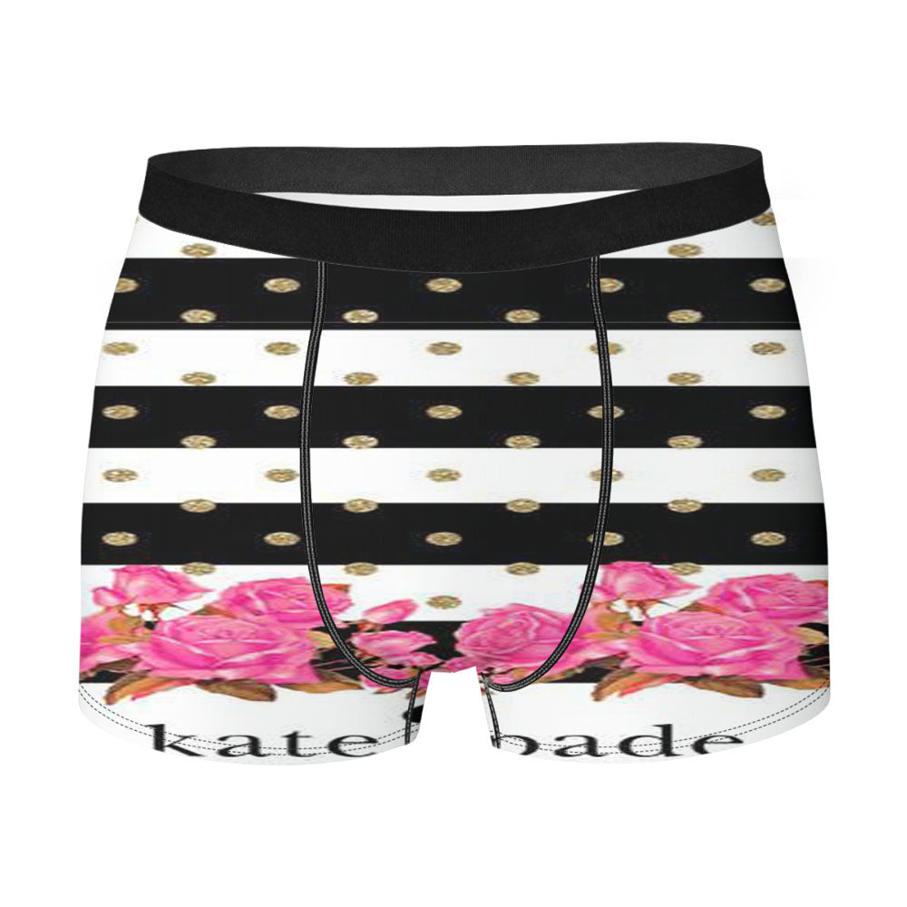 Black White Stripes Gold Spots Pink Kate Spade Men'S Boxer Briefs