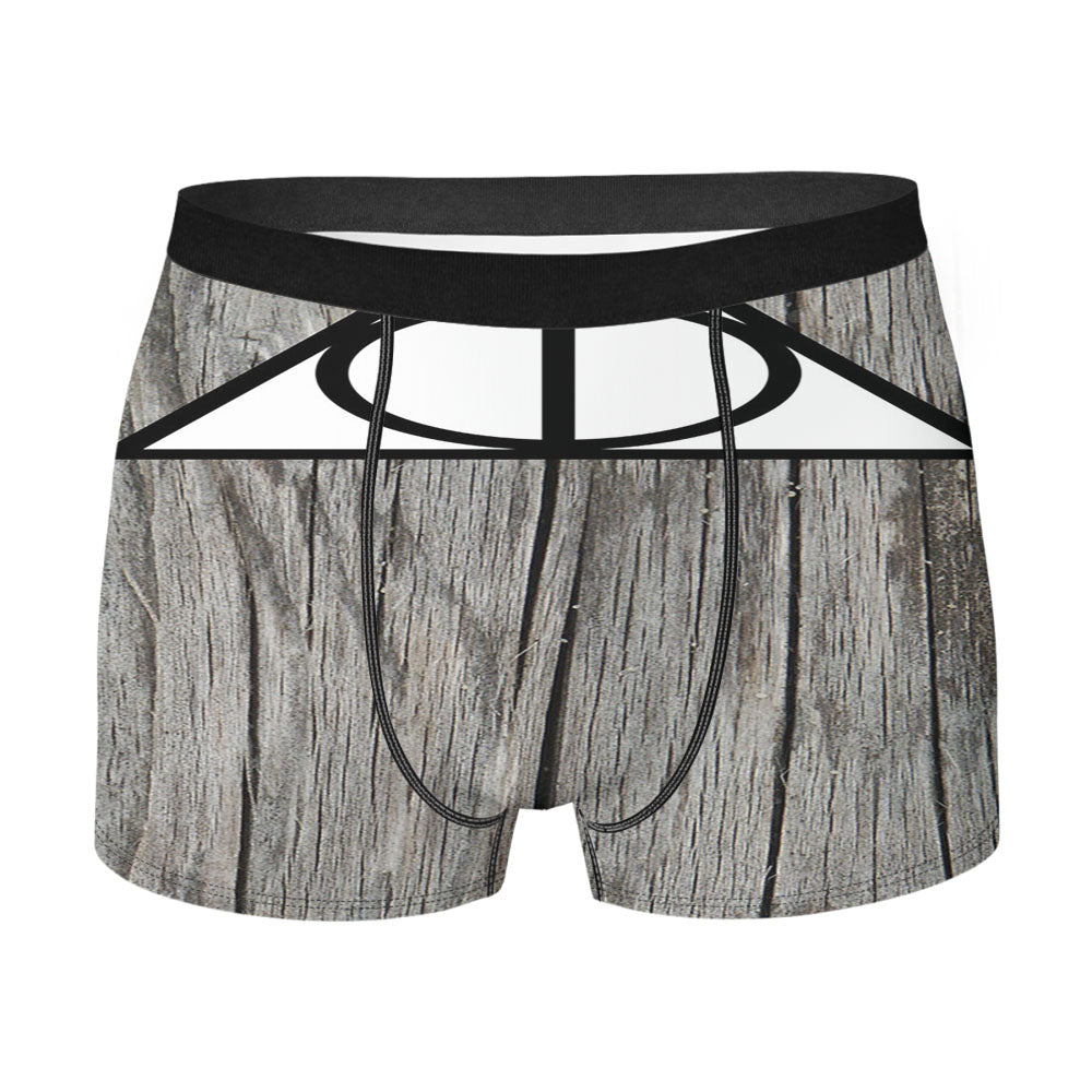 Black Wood Deathly Hallow Men'S Boxer Briefs