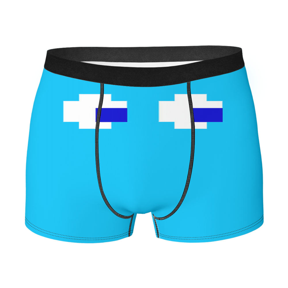 Blue Pacman Inspired Men'S Boxer Briefs