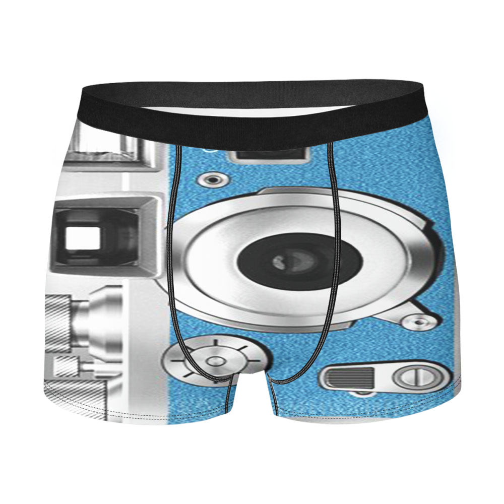 Blue Retro Camera Men'S Boxer Briefs