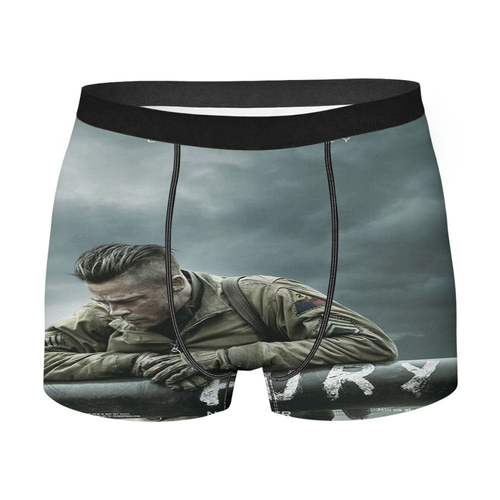 Brad Pit Fury Poster Men'S Boxer Briefs