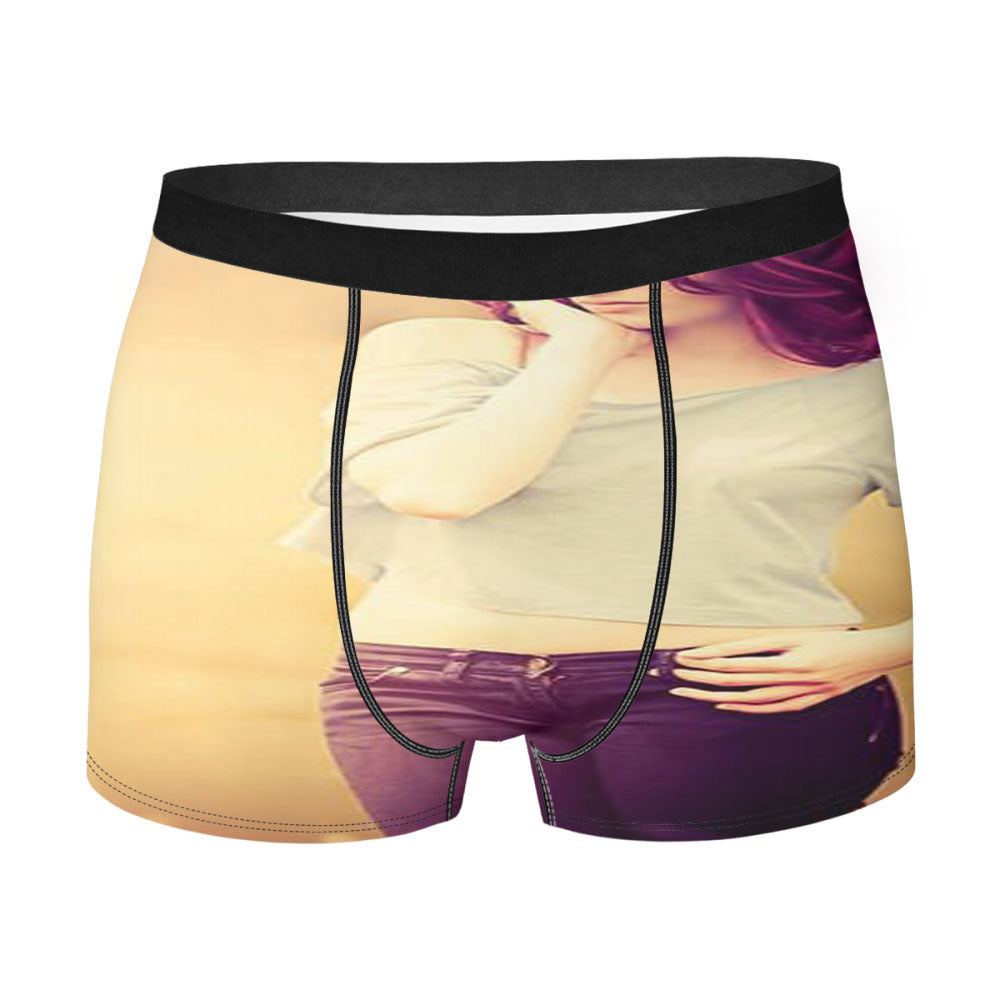 Brown Hair Jeans Pose Men'S Boxer Briefs