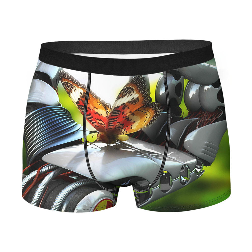 Butterfly At Hand'S Robot Men'S Boxer Briefs