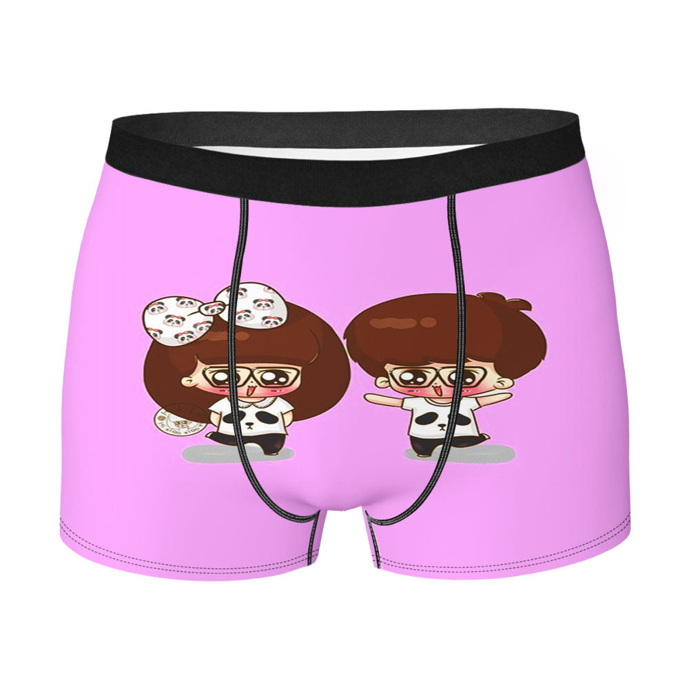Cartoon Pink Couple Men'S Boxer Briefs