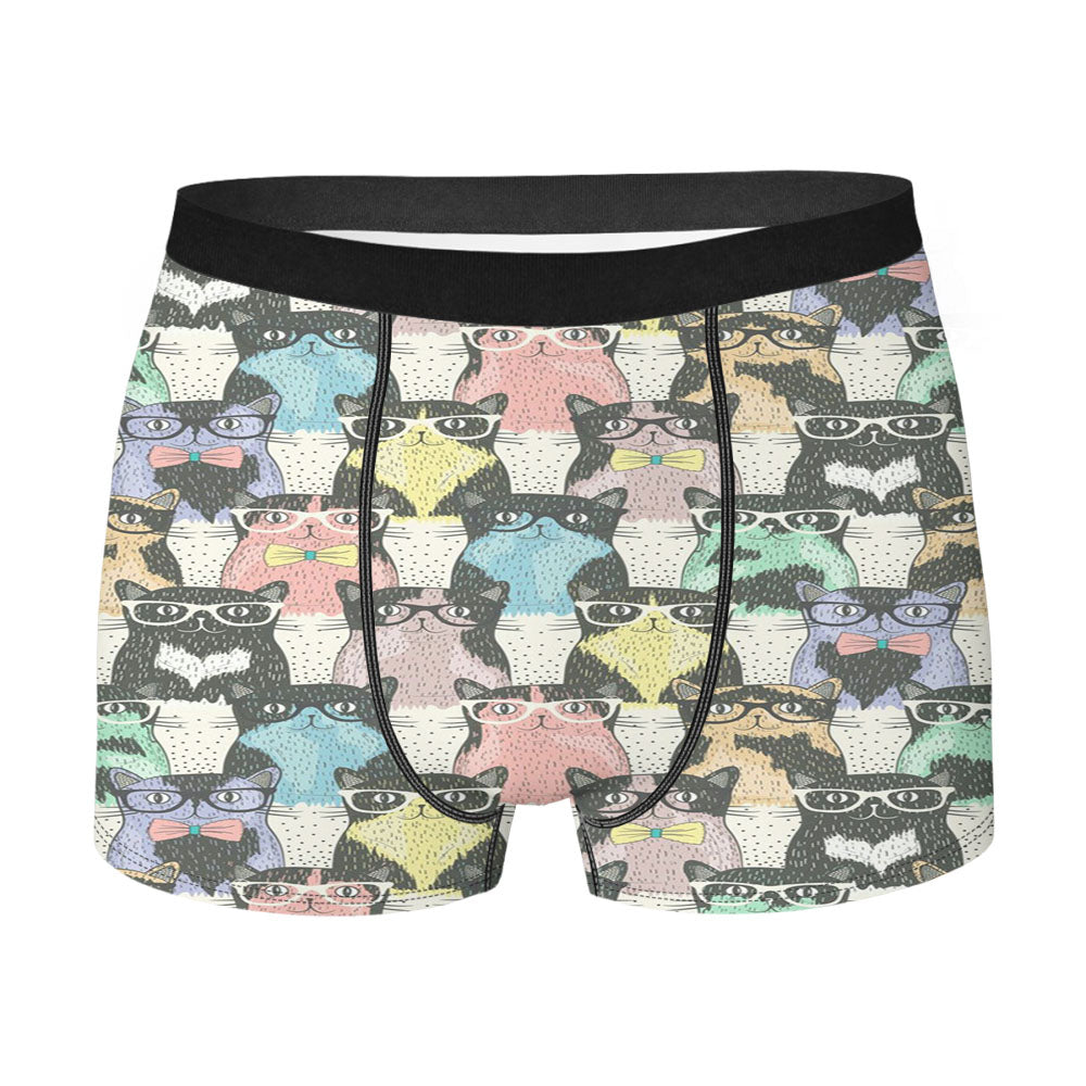 Cat Hipster Rainbow Men'S Boxer Briefs