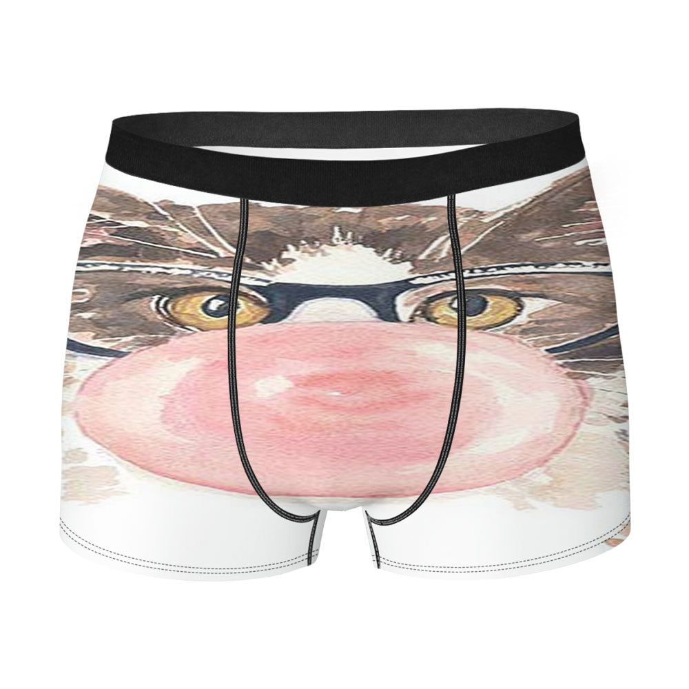 Cat With Gum Men'S Boxer Briefs