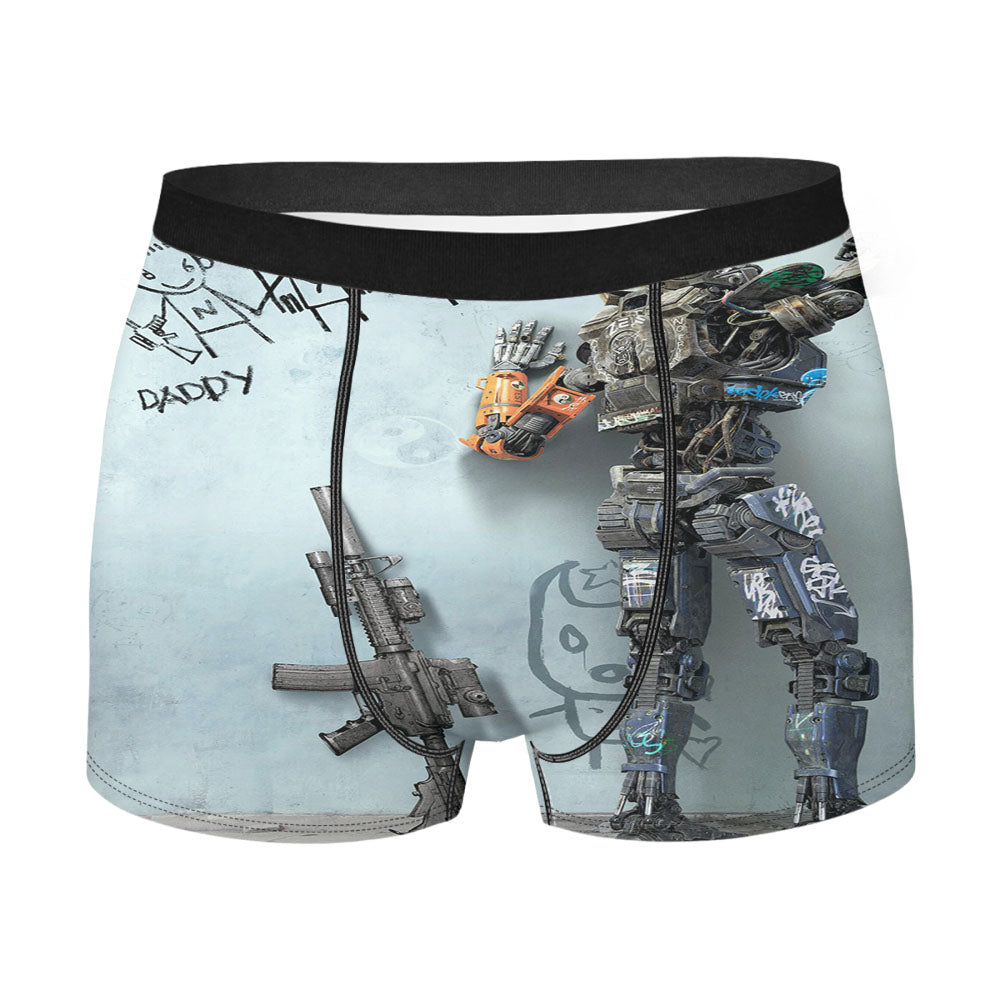 Chappie Making His Own Graffiti Men'S Boxer Briefs