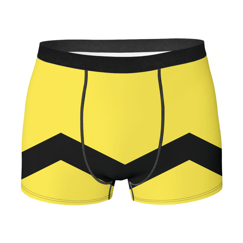 Charlie Brown Yellow Black Chevron Men'S Boxer Briefs