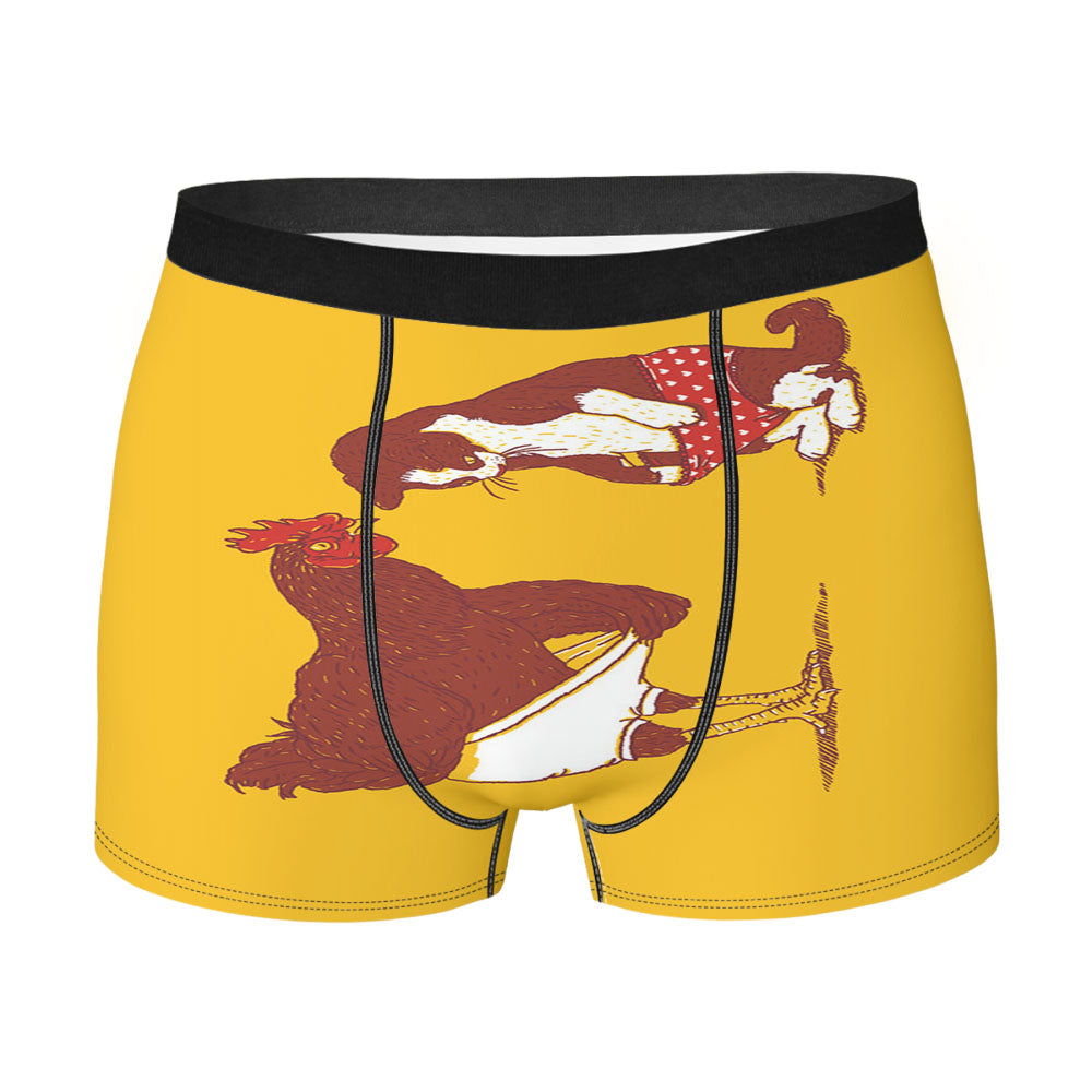Chicken And Cat Men'S Boxer Briefs