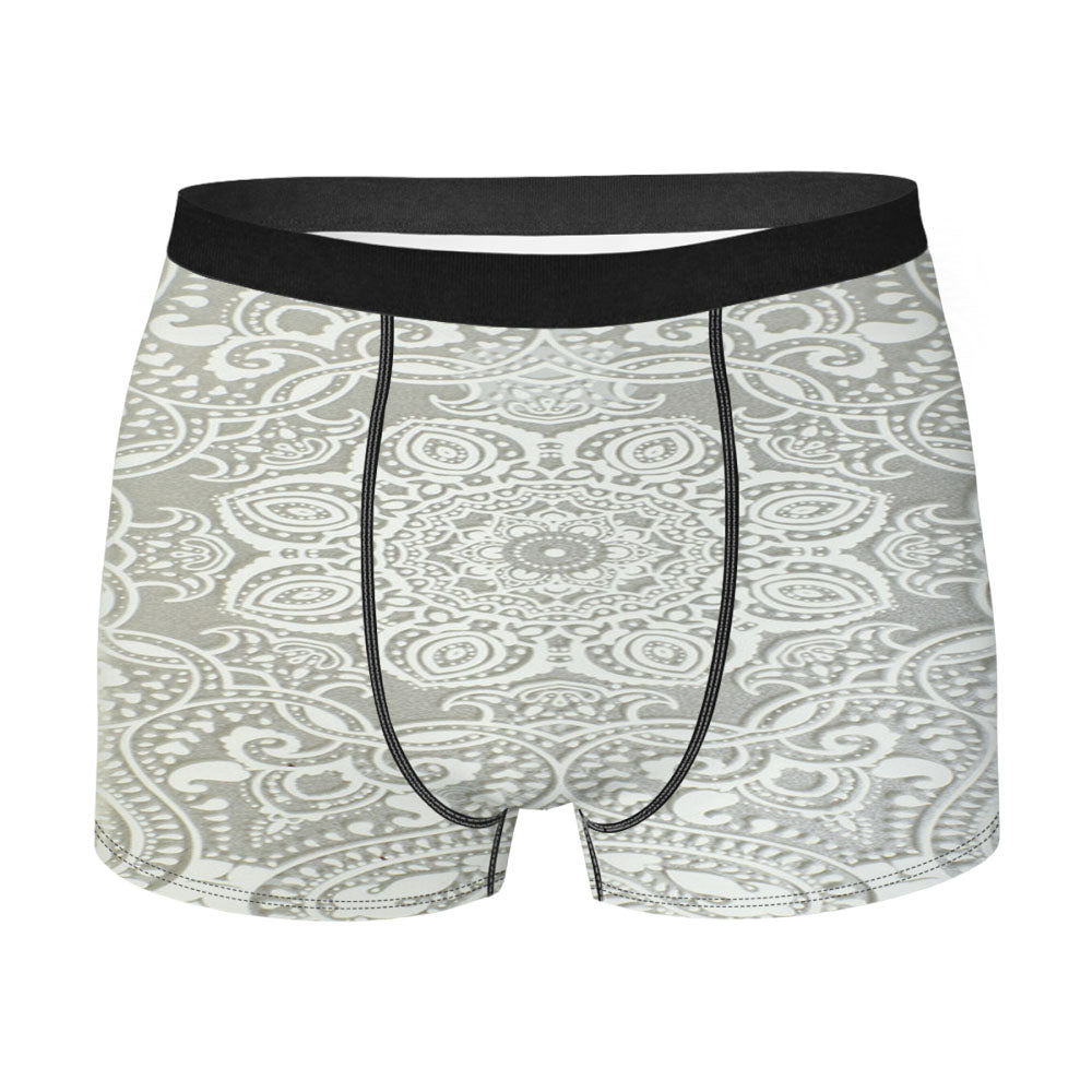 Clear White Mandala Men'S Boxer Briefs
