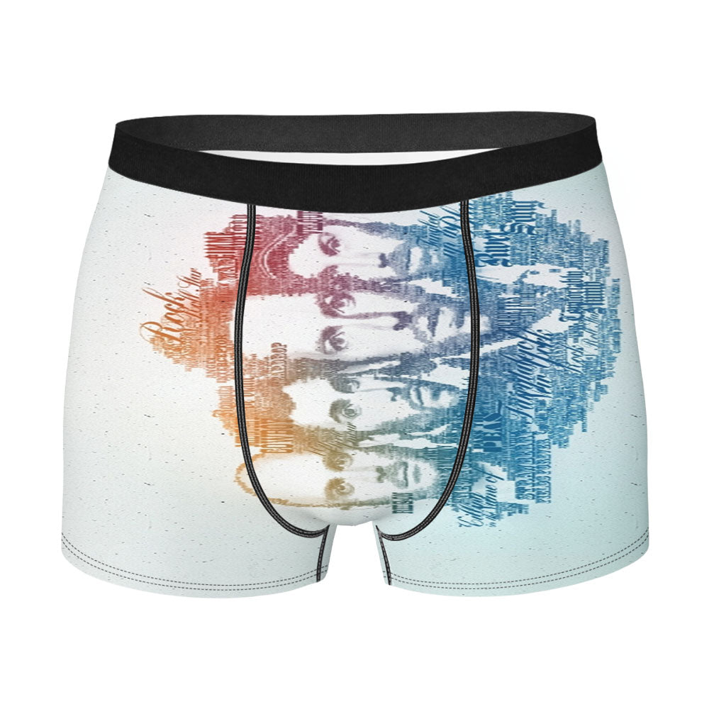 Coldplay Faces Lyrics Design Men'S Boxer Briefs