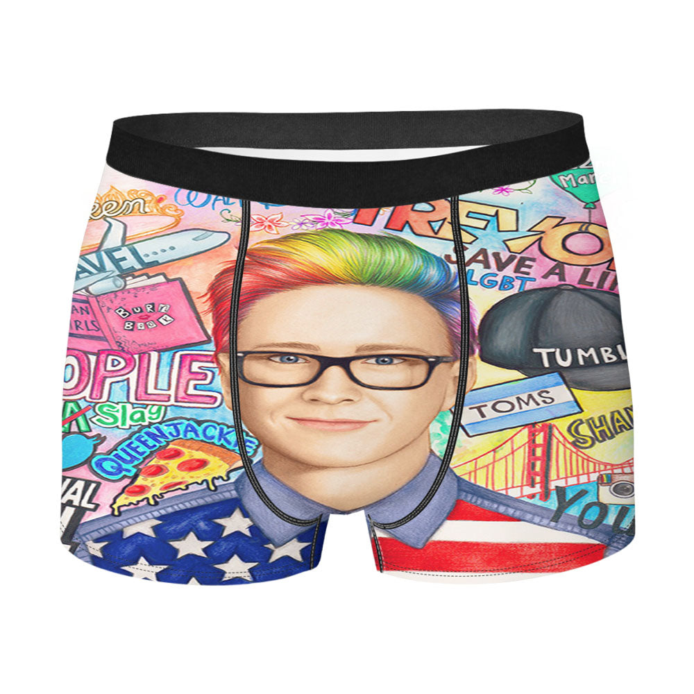 Collage Art Youtubers Men'S Boxer Briefs
