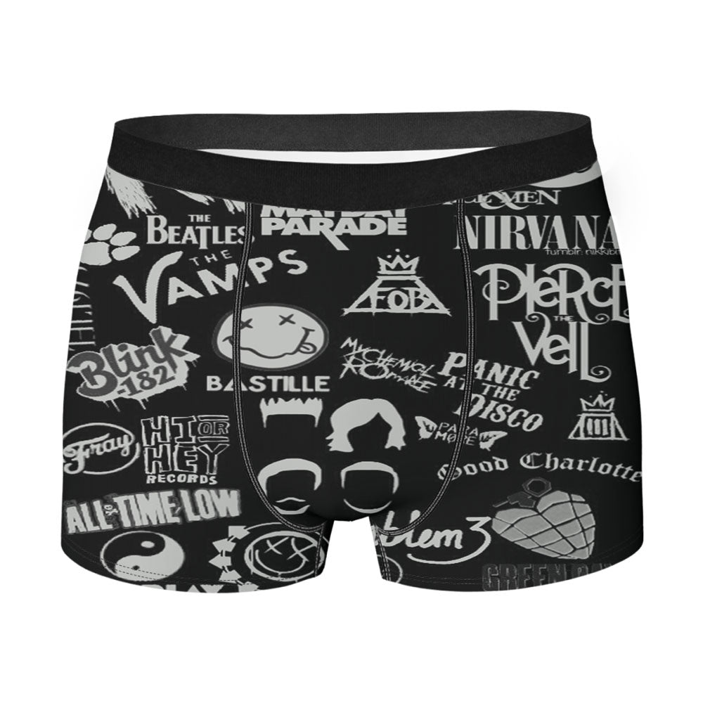 Collage Of Various Bands 3 Men'S Boxer Briefs