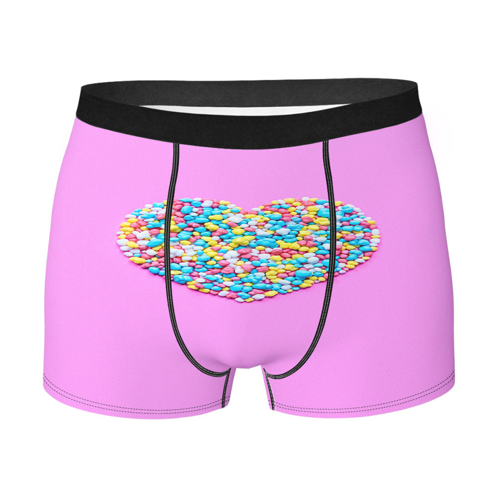 Colorful Candy Shaped Heart Men'S Boxer Briefs