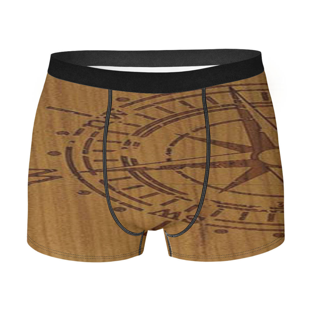 Compass Wood Grain Men'S Boxer Briefs