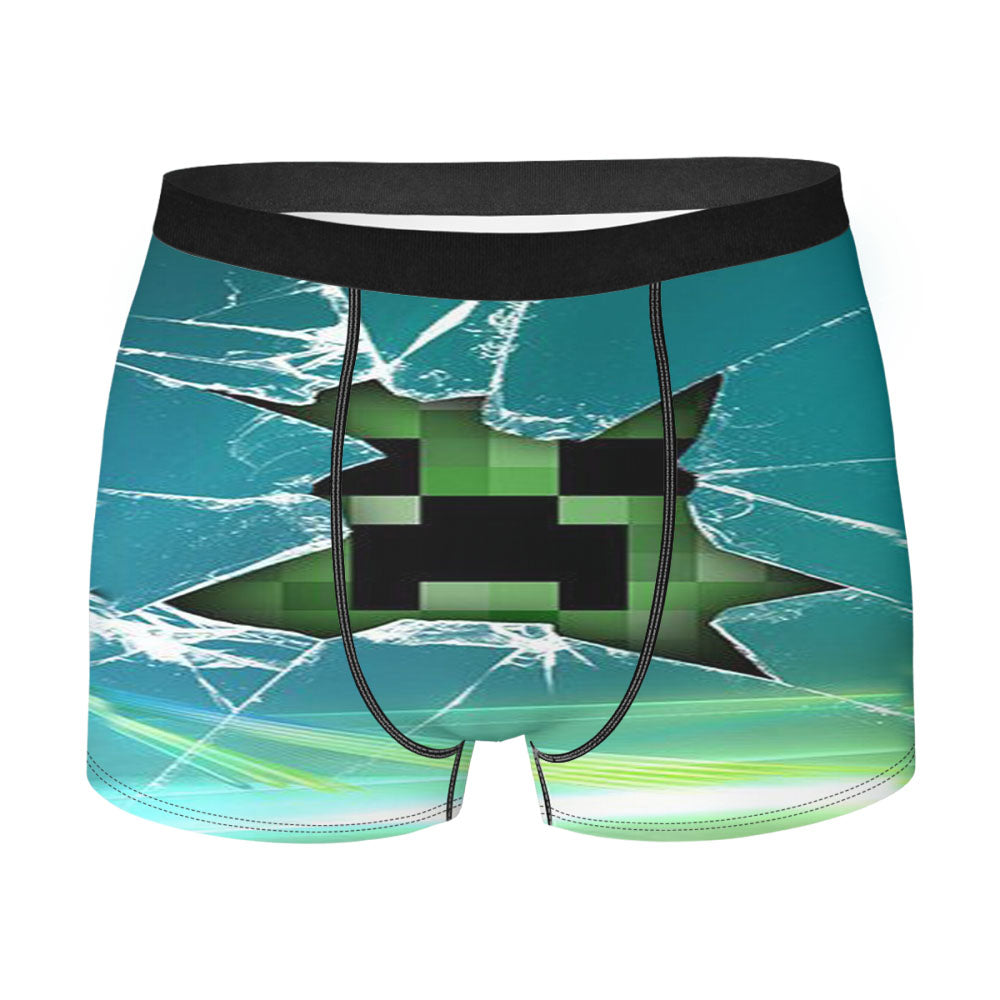 Creeper Minecraft Broken Glass Green Men'S Boxer Briefs