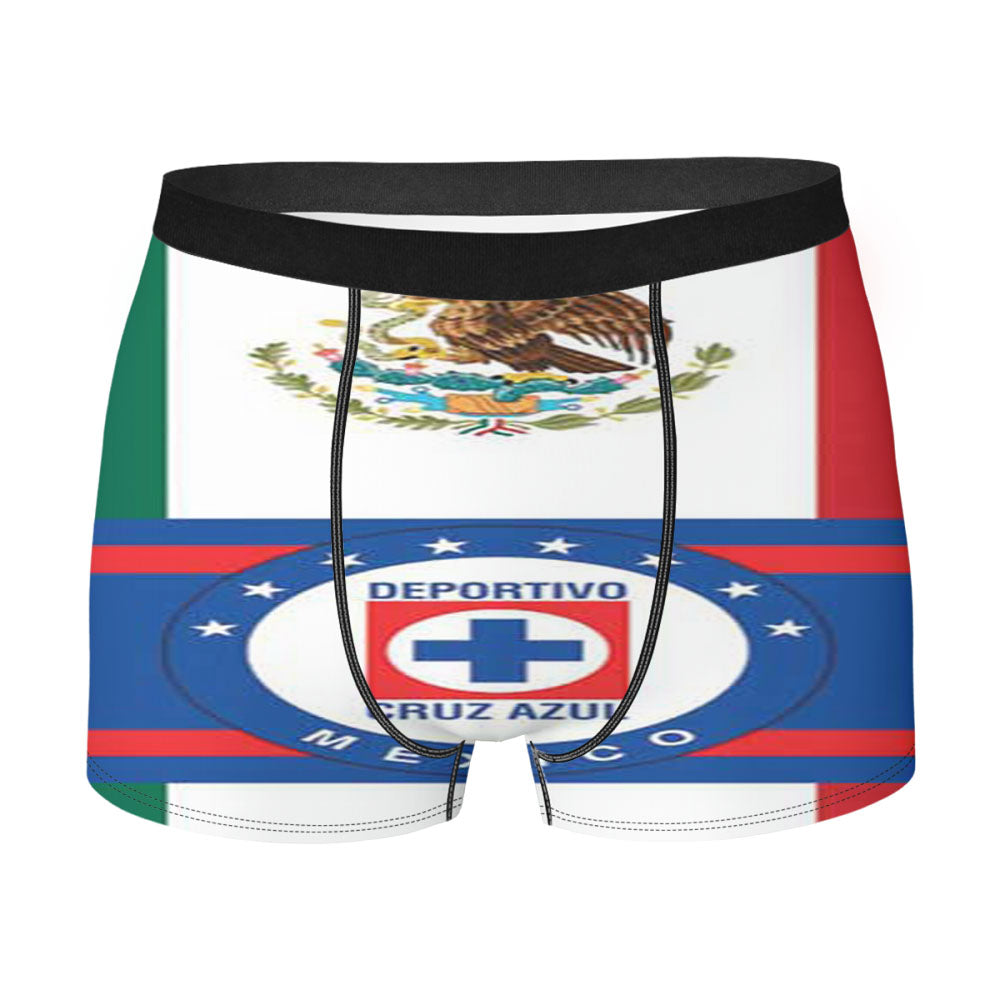 Cruz Azul Logo And Flag Men'S Boxer Briefs