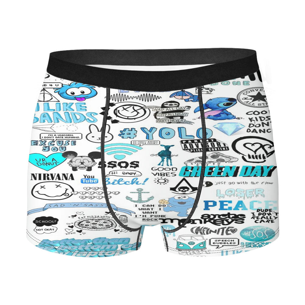 Cute Blue And Black.Jpeg Men'S Boxer Briefs