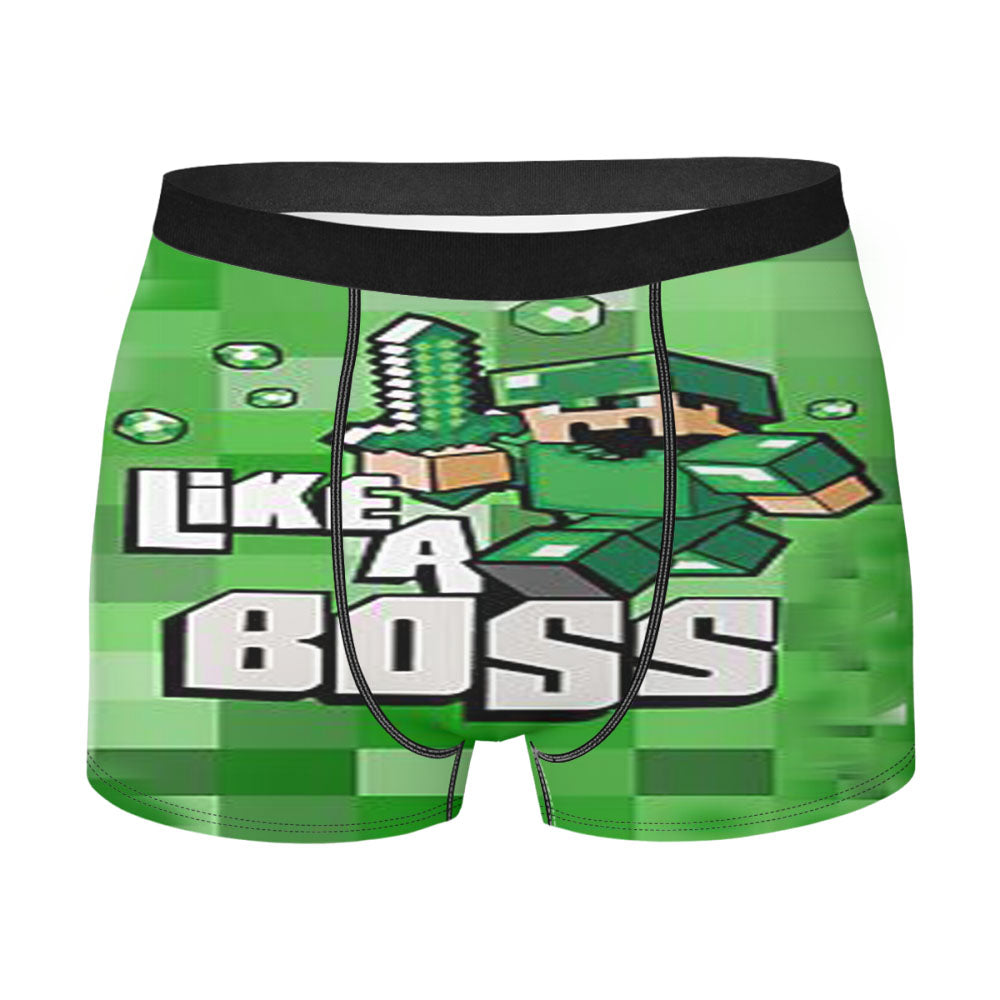 Cute Minecraft Like A Boss Men'S Boxer Briefs