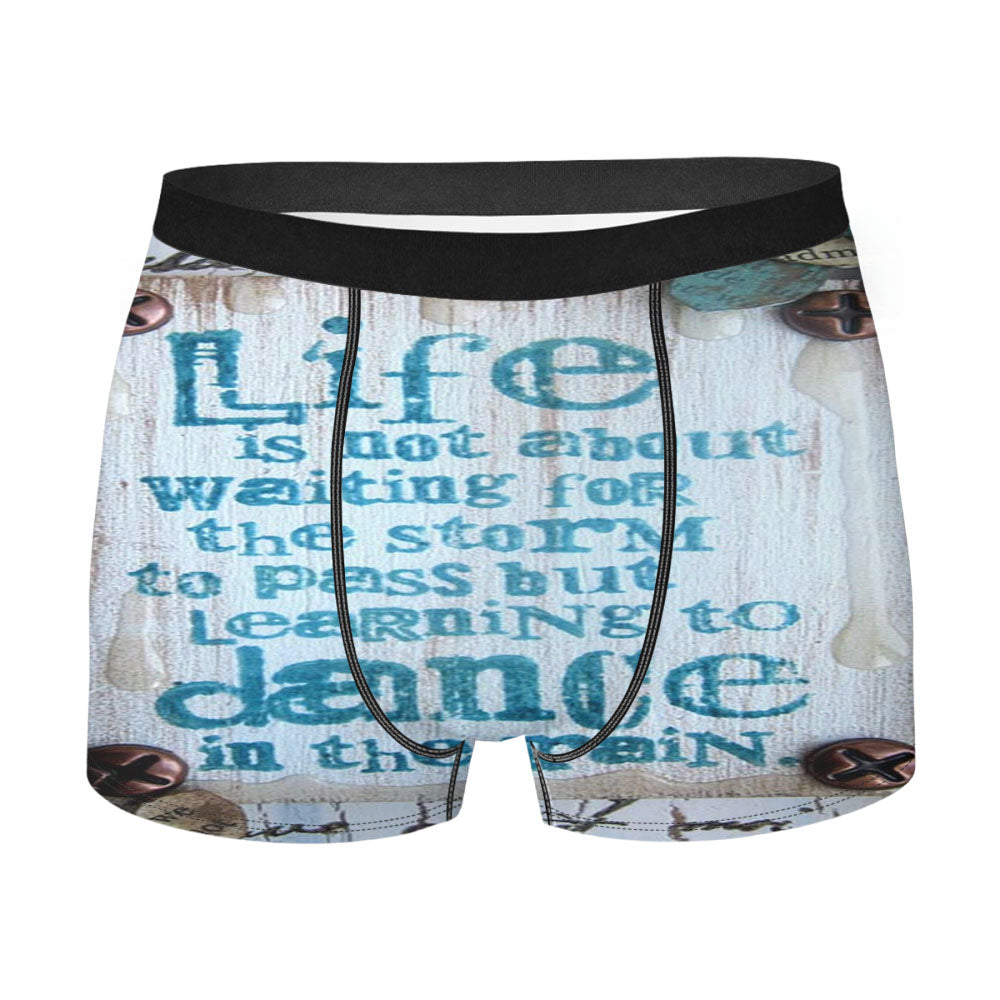 Dance In The Rain Vintage Quotes Men'S Boxer Briefs