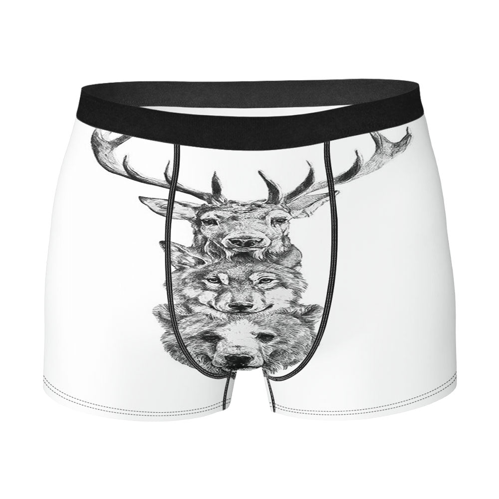 Deer, Wolf And Bear Men'S Boxer Briefs