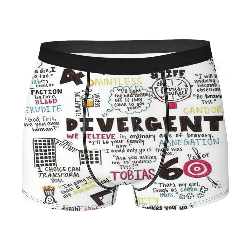 Divergent Collage Word Men'S Boxer Briefs