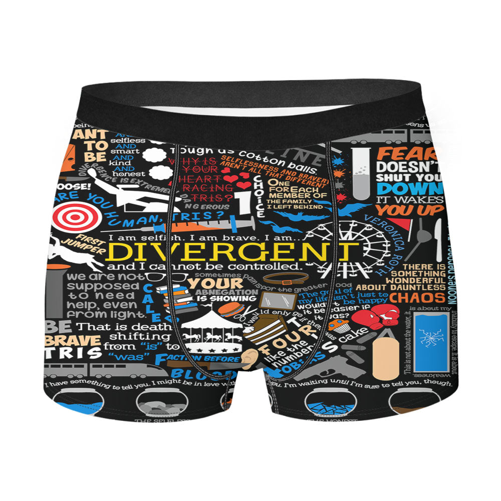 Divergent Quote Collage Design Men'S Boxer Briefs