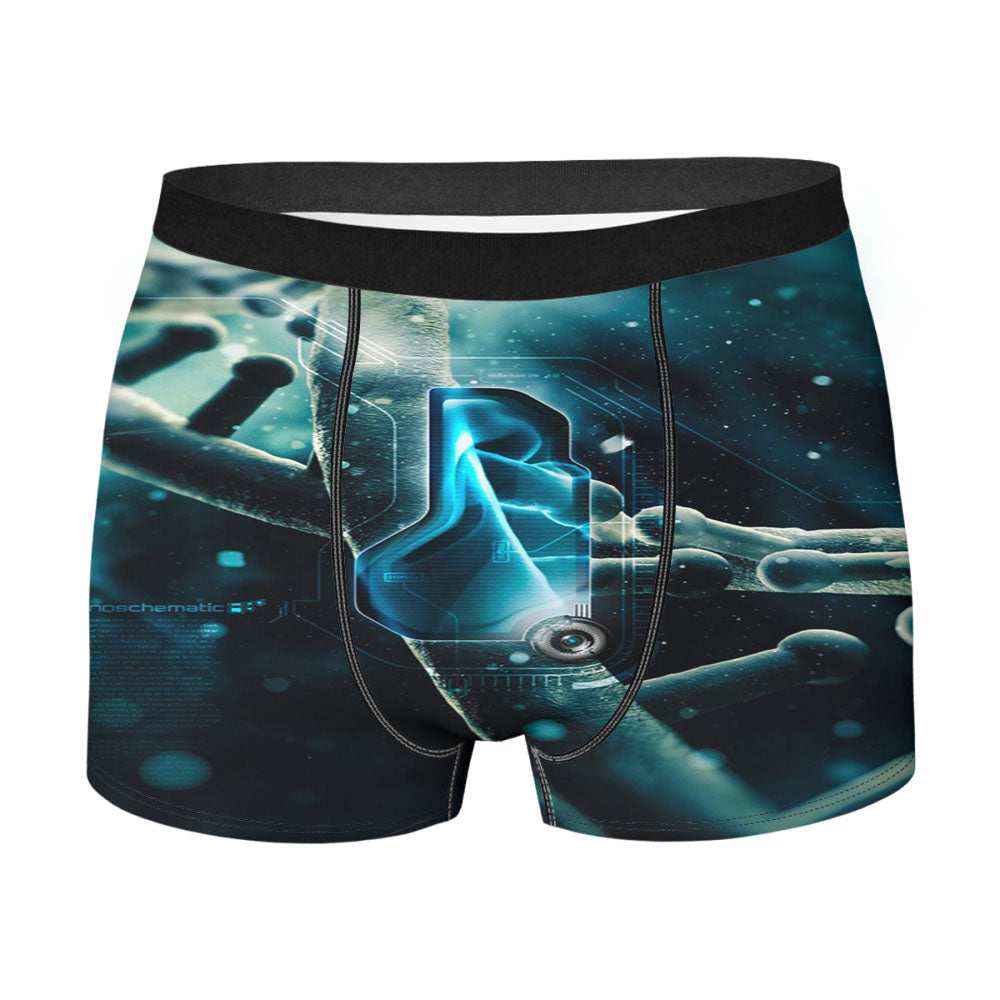 Dna Nanoschematic Blue Men'S Boxer Briefs