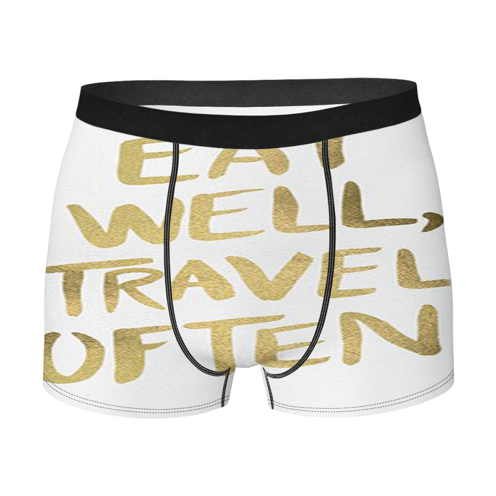 Eat Well Travel Often On Gold Men'S Boxer Briefs