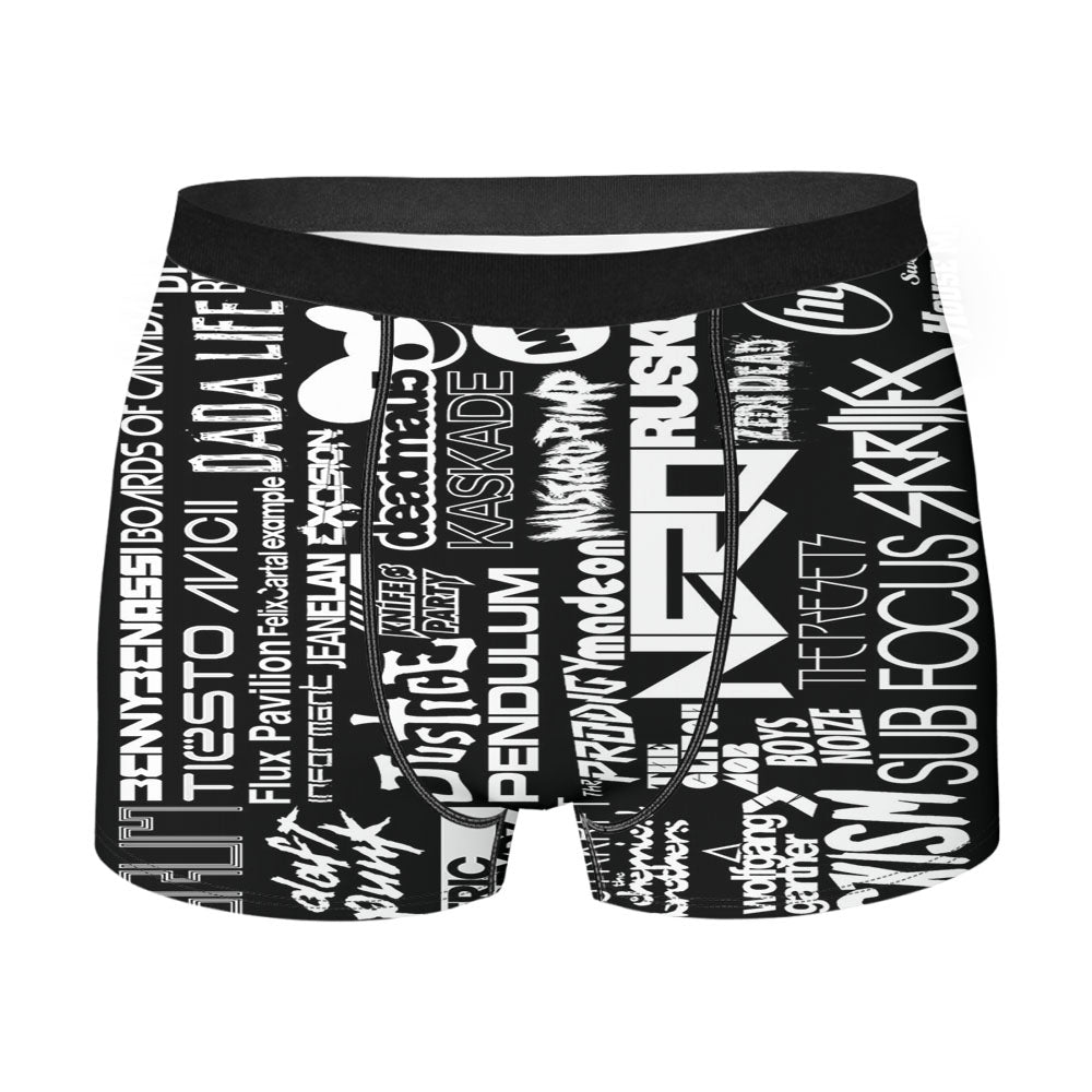 Electro Dubstep Collage Black Men'S Boxer Briefs