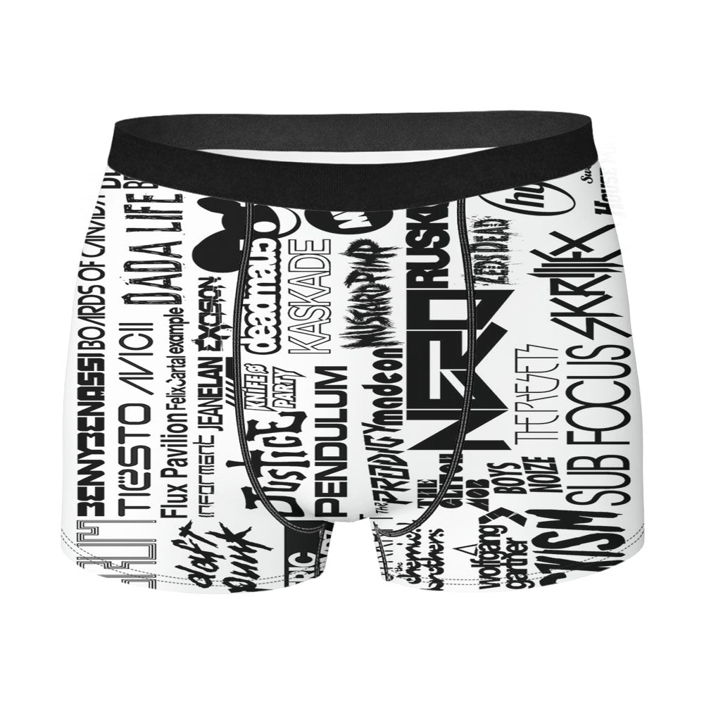 Electro Dubstep Collage White Men'S Boxer Briefs