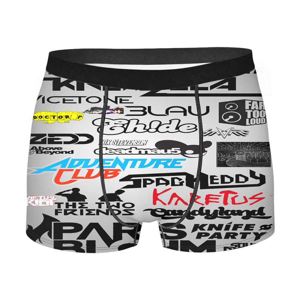 Electronic Dance Music Collage Men'S Boxer Briefs
