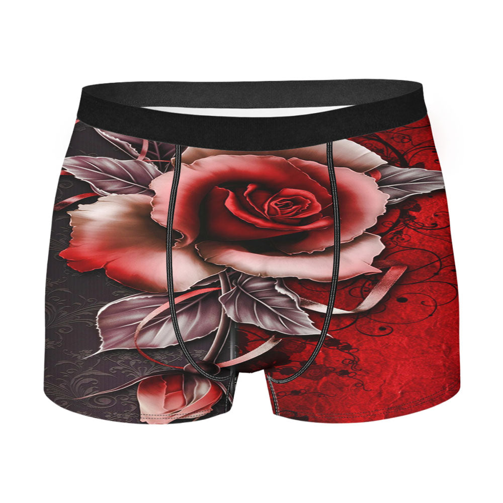 Elegant Red Rose Men'S Boxer Briefs