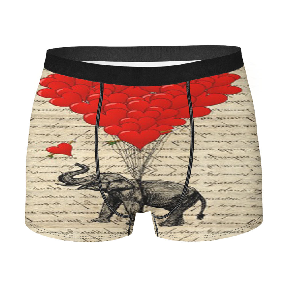 Elephant And Heart Men'S Boxer Briefs