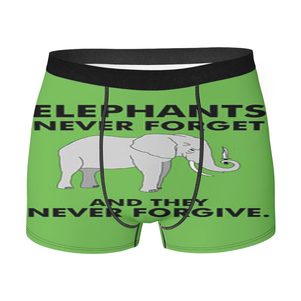 Elephants Never Forgive Men'S Boxer Briefs