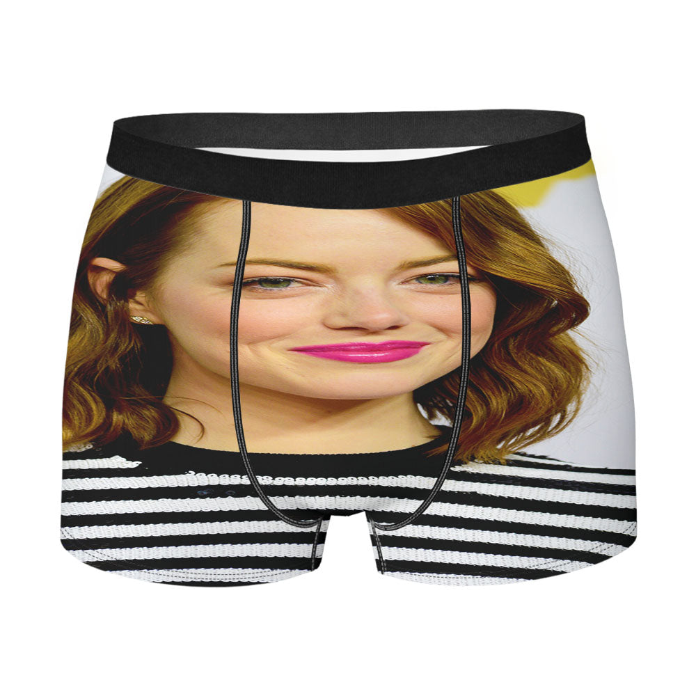 Emma Stone Striped Men'S Boxer Briefs