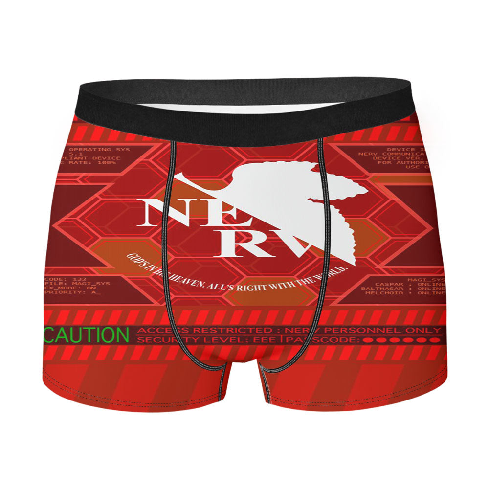 Evangelion Caution Nerv Only Men'S Boxer Briefs